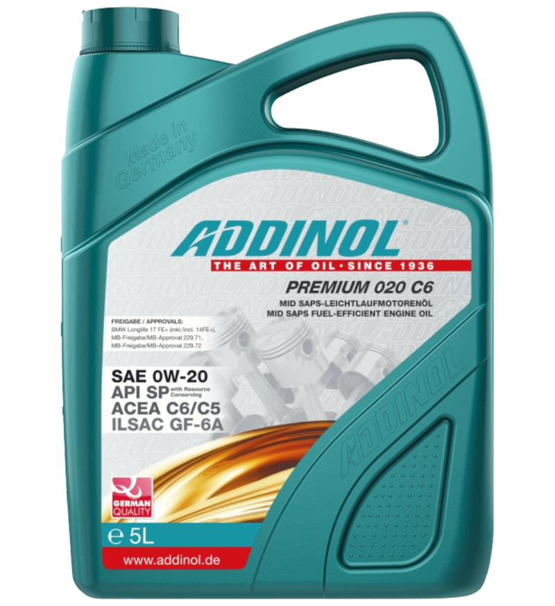 Addinol Motoröl 0w20 Premium 020 C6 / 5 Liter