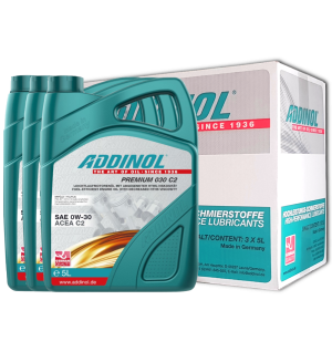 Addinol Motoröl 0w30 Premium 030 C2 / 3 x 5 Liter