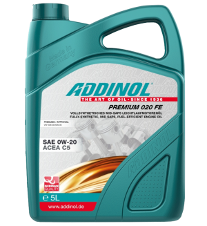 Addinol Motoröl 0w20 Premium 020 FE 5 Liter Kanister Vorderseite